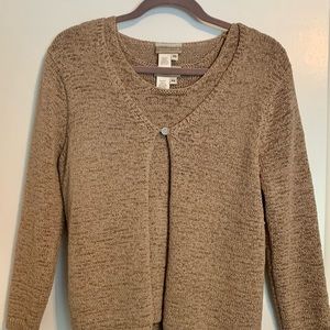 Tan Sweater Set Long Sleeved Cardigan with Tank